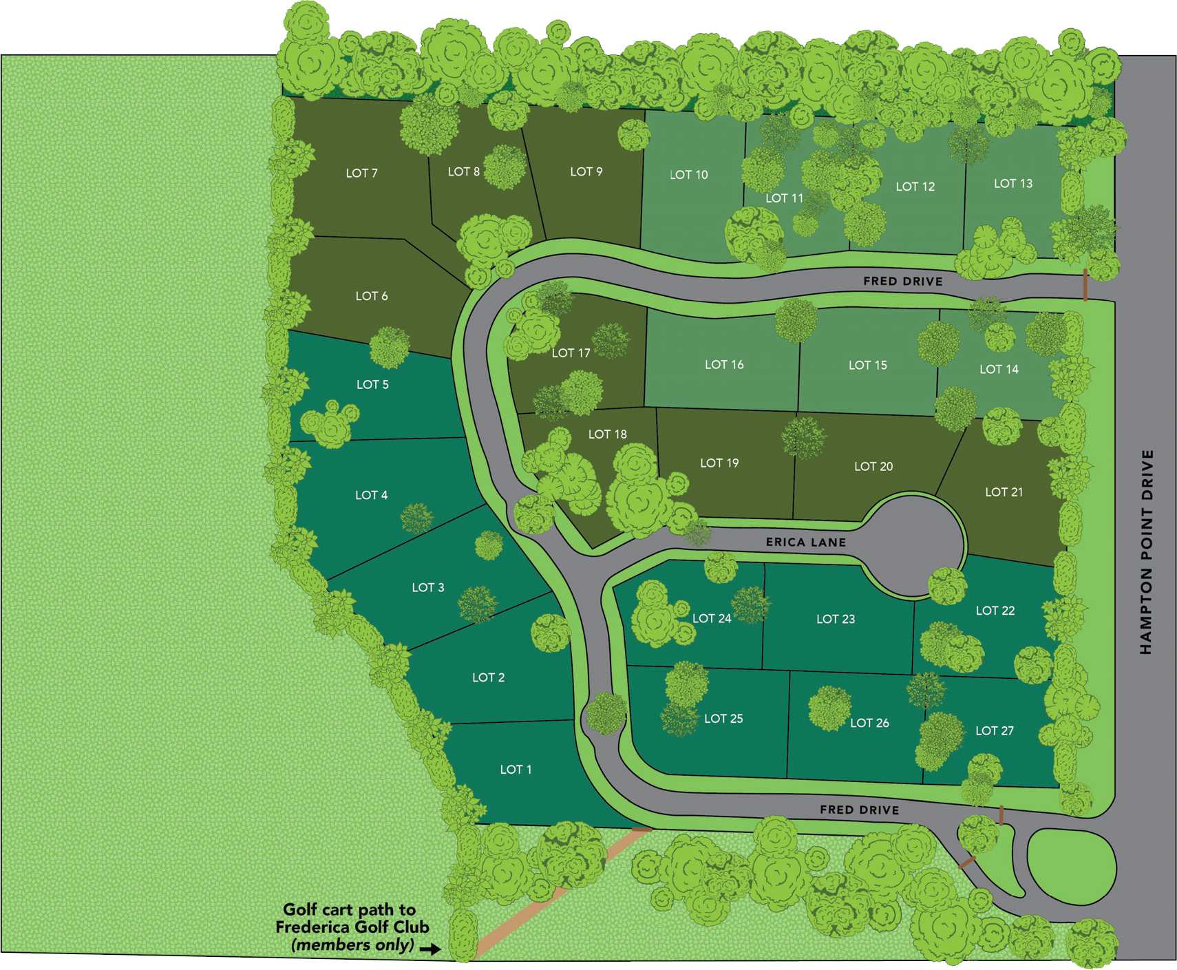 Frederica March Cottages Site Map